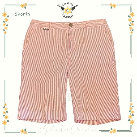 Ralph Lauren Active Bermuda Shorts Women Size 8 Flat Front Pink Mini Check Plaid - Picture 1 of 4